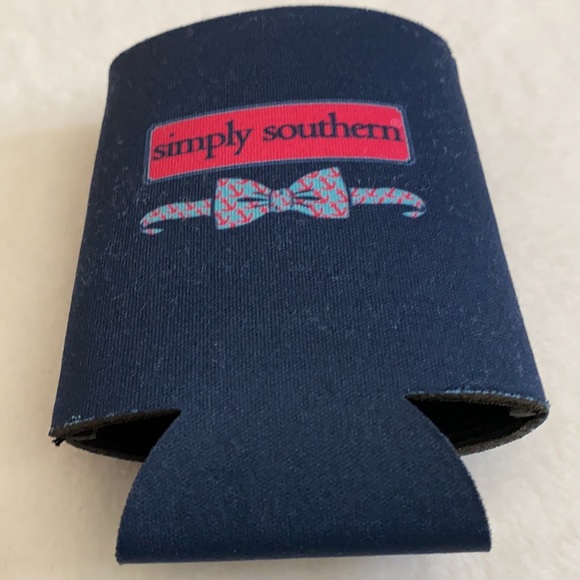 {NWT} Koozie | Simply Southern Logo Nautical Anchor Pattern Bow Tie Can Holder - Picture 9 of 15